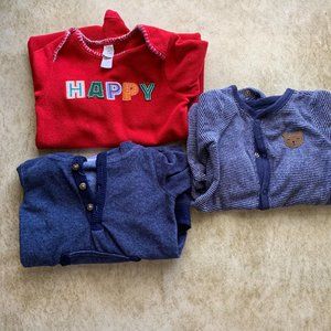 bundled of 3 Boy Bodysuits Size 6 and 6-12 months